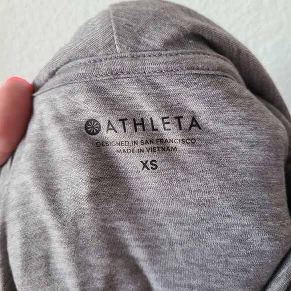 Athleta US Women's Size XS Essence Hooded Tunic Long Sleeve Gray Stretch - Picture 8 of 13